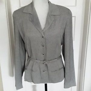 EXPRESS Grey Tweed Button Belted Blazer Jacket 10